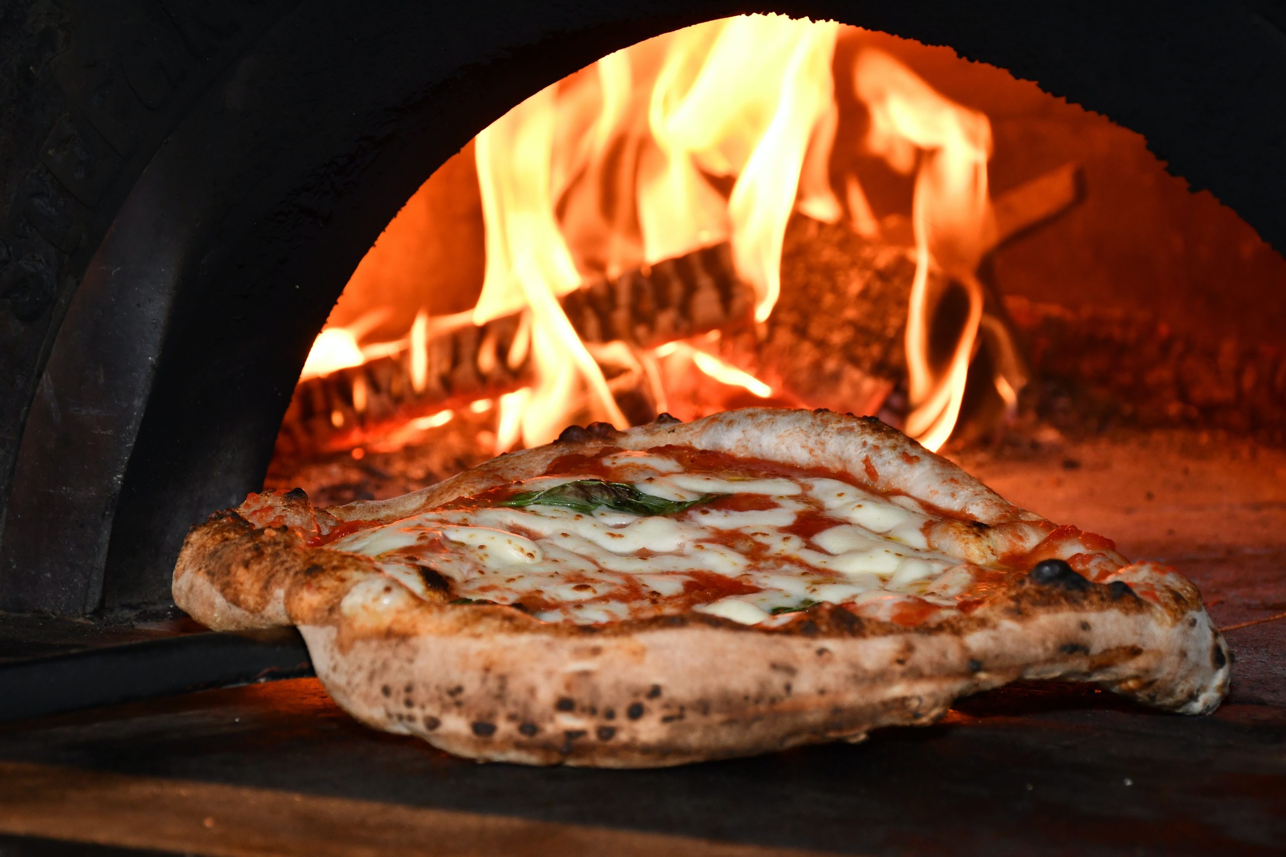 Freshly made Neapolitan pizza